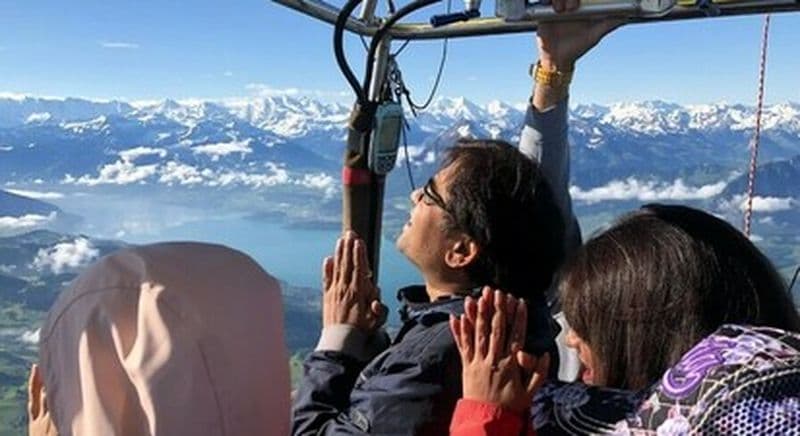 Vol en montgolfière au-dessus des Alpes et du massif des Aravis