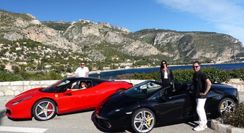 Pilotage ou baptême passager sur Route en Ferrari 458 Italia, Ferrari California T ou Lamborghini Gallardo 560 à Nice et Monaco