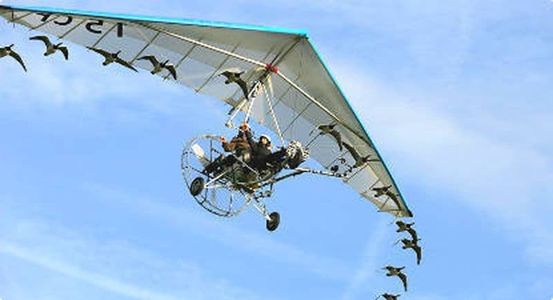 Baptême en ULM avec les Oiseaux près de Saint Flour