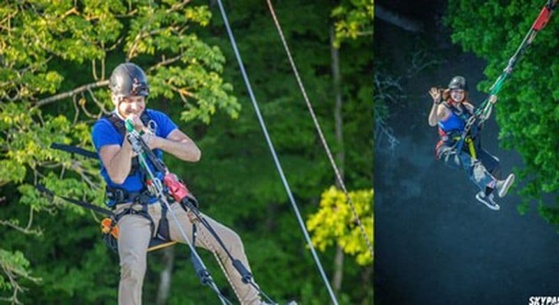 Tyrolienne géante depuis le Viaduc de la Souleuvre