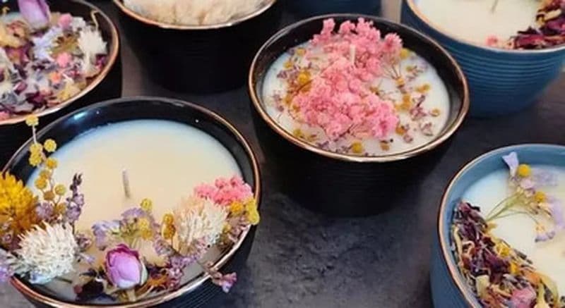 Atelier Création d'une bougie fleurie parfumée à Chambéry