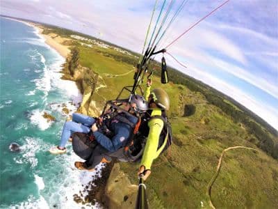 Vol en parapente en tandem au-dessus de Fonte da Telha à Costa da Caparica