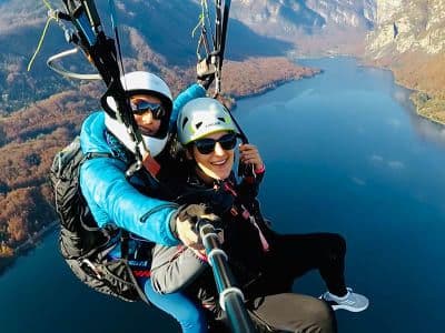 Vol en parapente en tandem au-dessus du lac de Bohinj depuis Bohinjska Bistrica