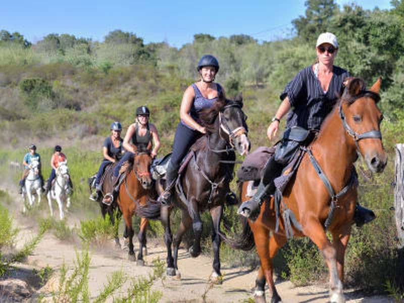 Balade à cheval avec baignade au Pont de Torchia en centre Corse, Corte