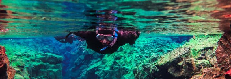 Snorkeling dans la faille de Silfra