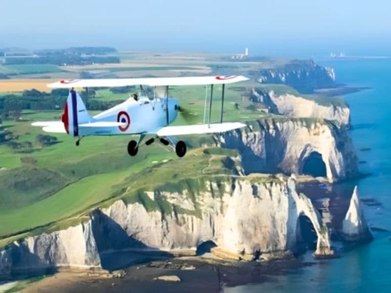 Baptême en ULM biplan sur la côte Normande (76)