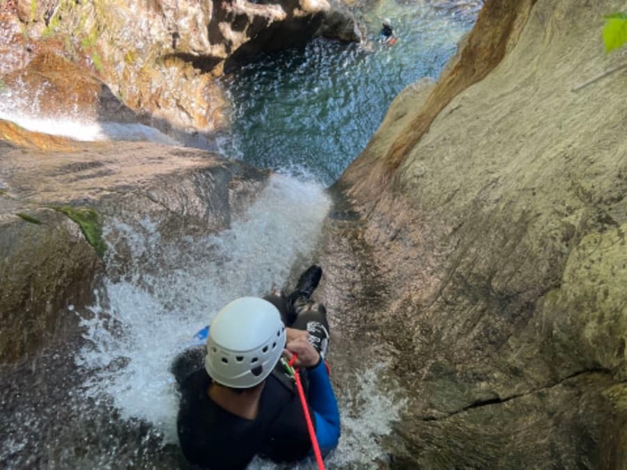 Canyoning sportif au canyon de Bénétant près de La Plagne (73)