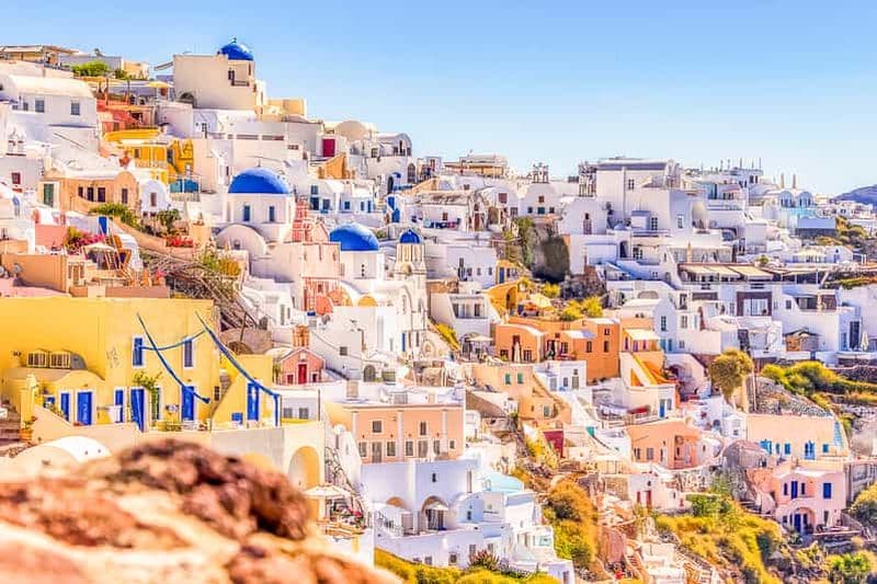 Santorin : Excursion d'une journée, dégustation de vin et coucher de soleil à Oia