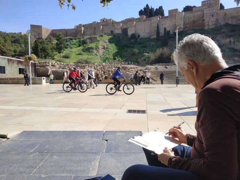 Peinture à l'aquarelle dans le centre historique de Malaga