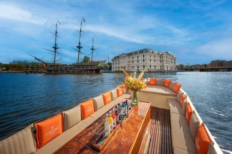 Amsterdam : croisière de luxe sur les canaux avec boissons et collations à volonté