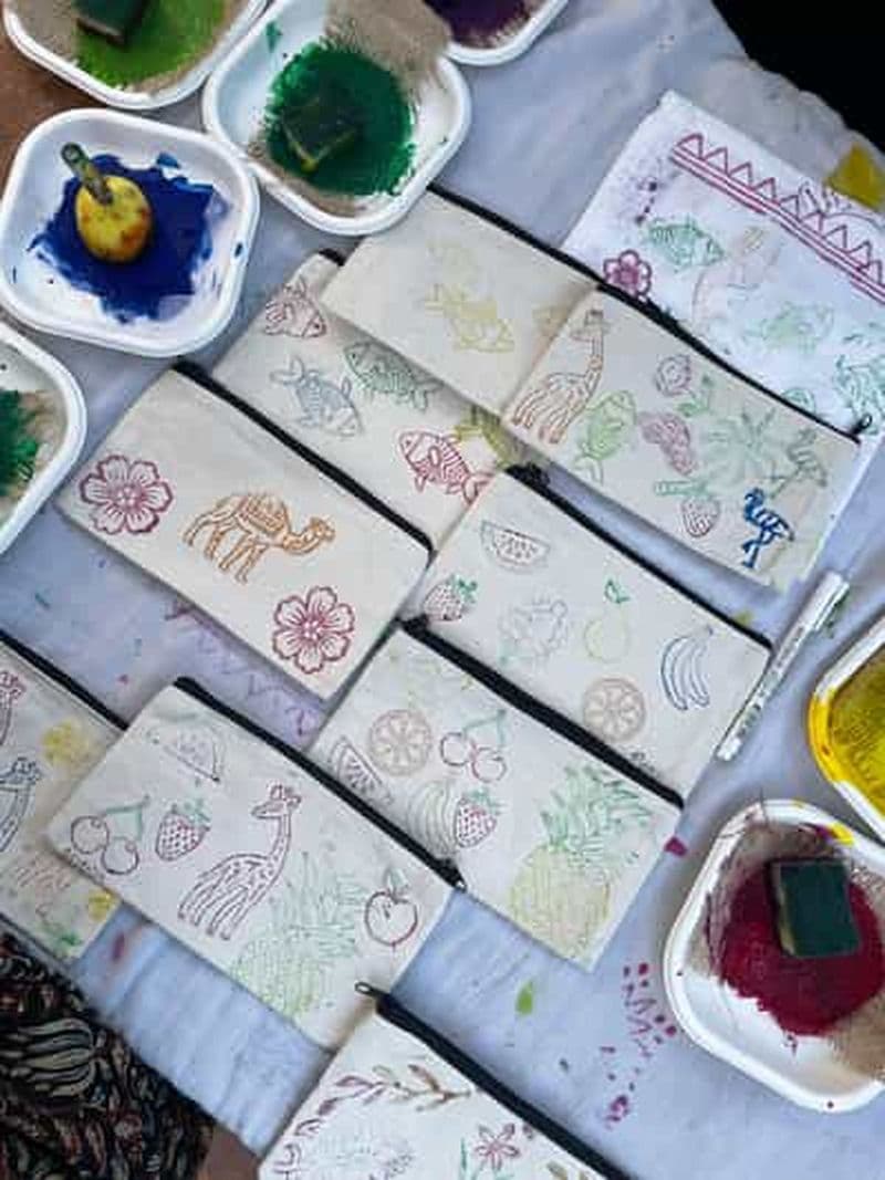 Rajasthan Impression de blocs, impression de tissus, atelier de poterie