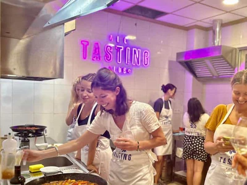 Cours de cuisine de Paella à Alicante, Tapas, Boissons et Marché