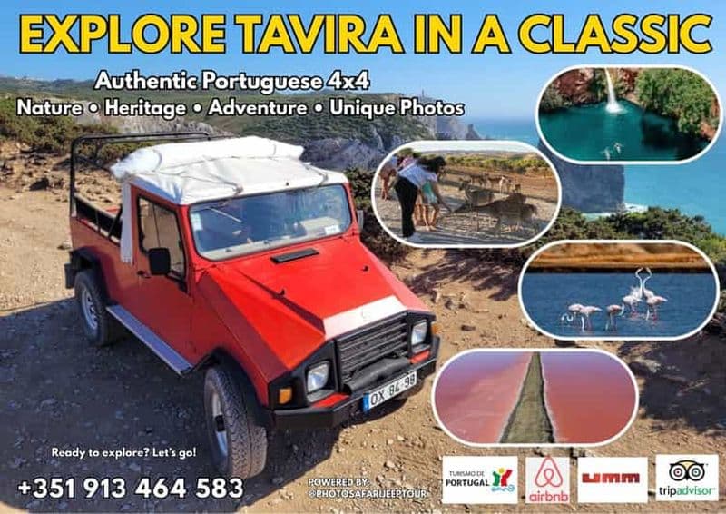 Tavira : aventure en Jeep 4x4, marais salants roses et nature cachée.