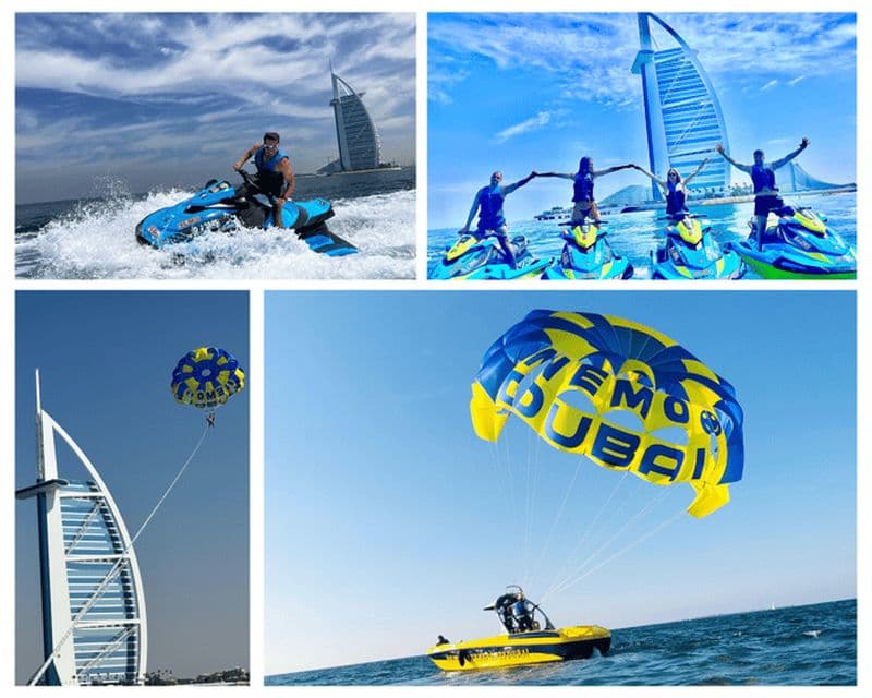 Combo : 30 minutes de jet-ski à Burj Al Arab et parachute ascensionnel en solo