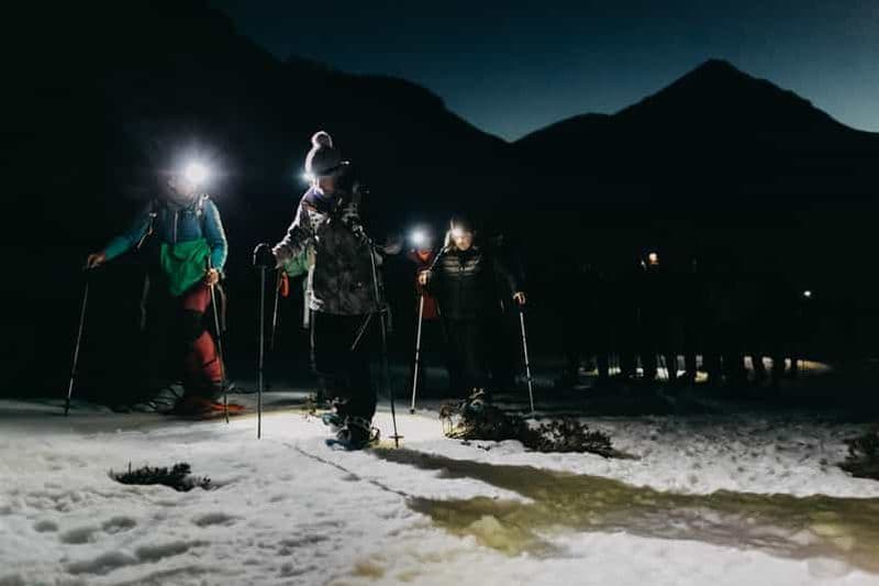 Depuis La Raya : Randonnée nocturne en raquettes dans les Asturies
