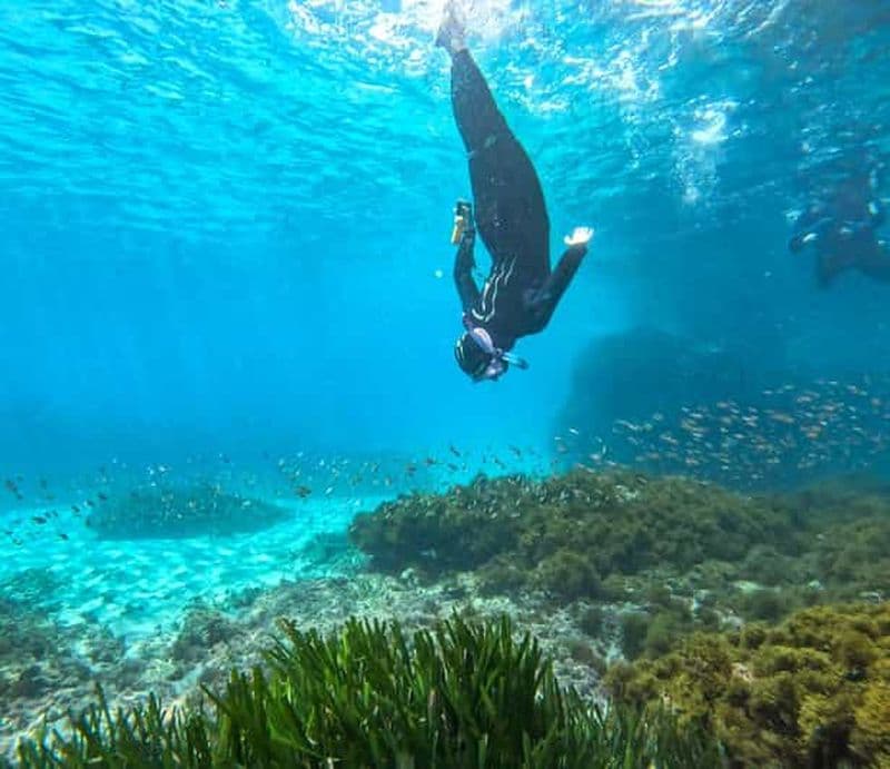 Nerja-Maro : Snorkeling et excursion en bateau à moteur avec scooters des mers