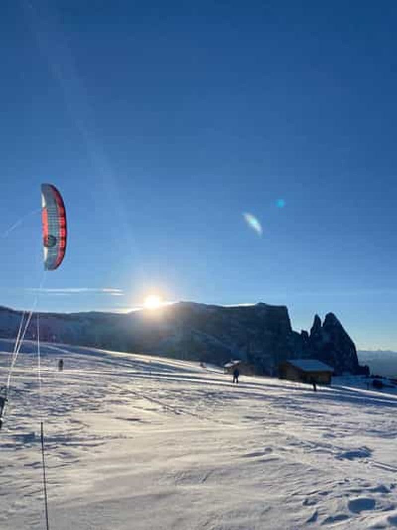 Alpe du Sud et Corno di Renon : école de snowkite, cours, encadrement, location