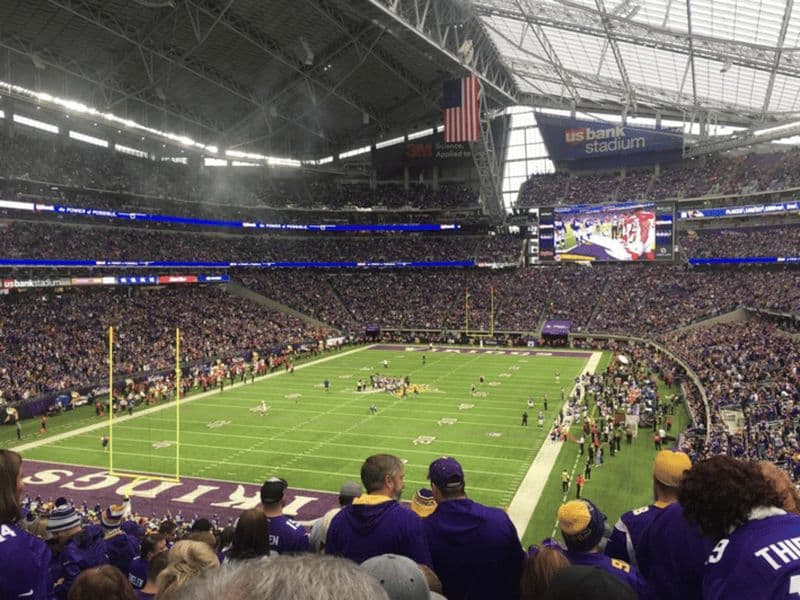 Match de football des Minnesota Vikings au US Bank Stadium