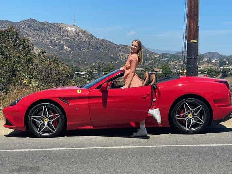 Hollywood : visite de 30 minutes du panneau Hollywood en Ferrari