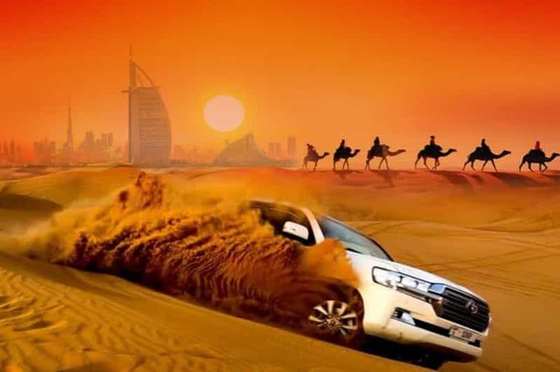 Dubaï : Safari dans le désert à dos de chameau, surf des sables et dîner barbecue