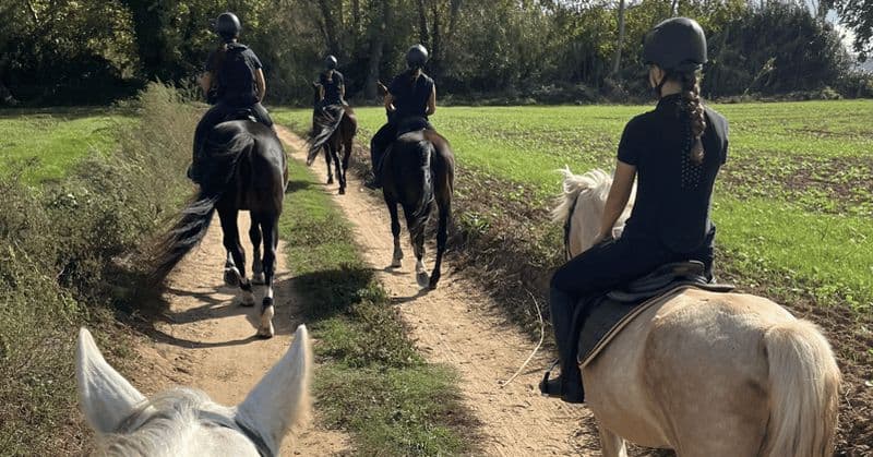 Promenade à cheval sur la Costa Brava avec vue sur Castell d'Empordà