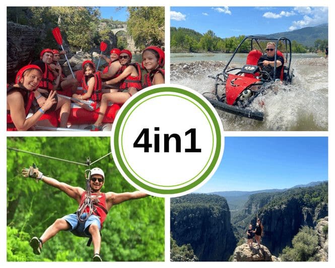 Alanya/Side/Antalya : rafting dans les canyons, buggy et tyrolienne