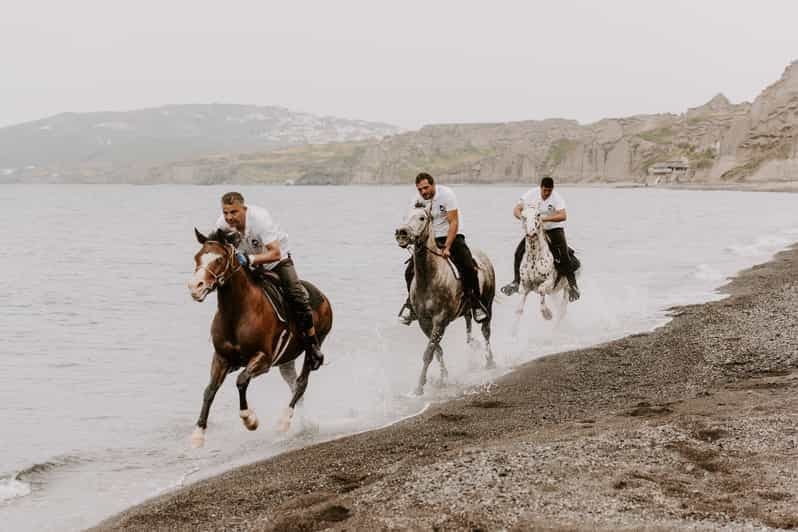 Santorin : safari extrême à cheval avec galop sur la plage