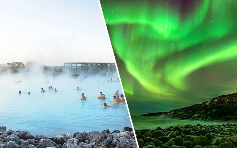 Reykjavik : Billets d'entrée au Lagon Bleu + Tour des aurores boréales