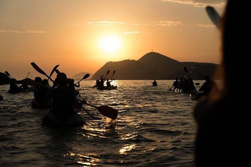 Pagaie au coucher du soleil en kayak de mer à Dubrovnik