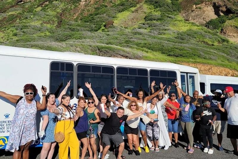 Visite guidée de l'île du cercle d'Oahu, baignade avec tortues, chômage, soufflerie