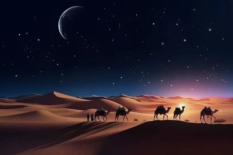 Safari nocturne dans le désert de Doha, observation des étoiles, photographie، détente