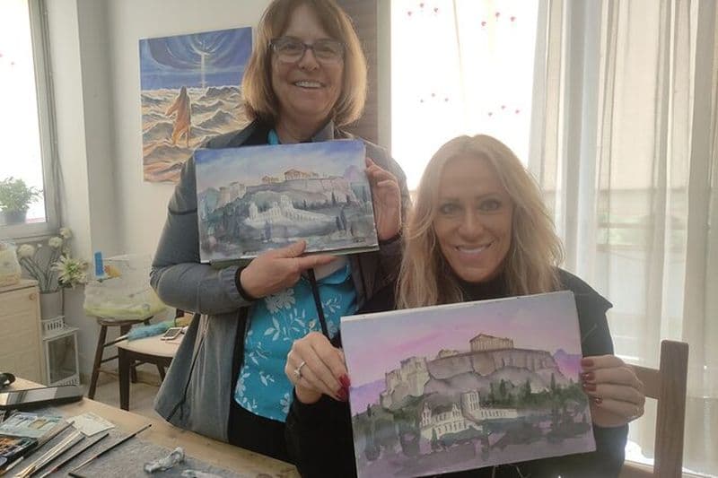 atelier de peinture d'acropole/paysage avec un artiste local