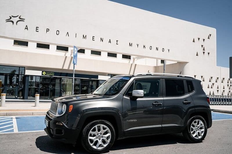 Services de transfert partout à Mykonos avec Jeep Renegade