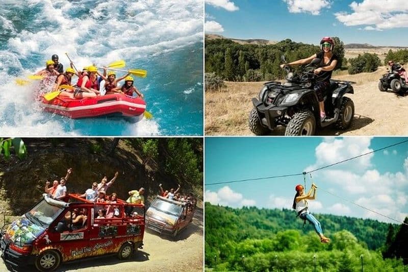 ( 4 en 1 ) Combo Rafting Quad & Jeep & Zipline : Köprülü Canyon
