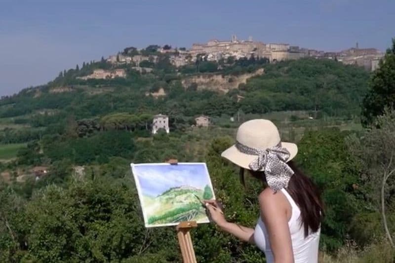 Expérience privée de peinture à l'aquarelle à Montepulciano