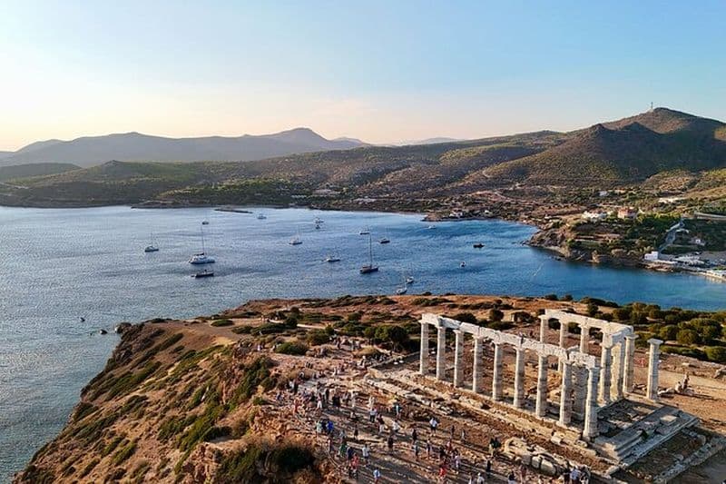 Visite du Cap Sounion : Profitez de sites monumentaux, photographie par drone