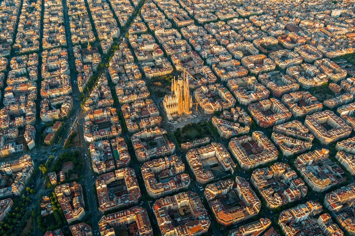 Sagrada Familia vue du ciel, Barcelone