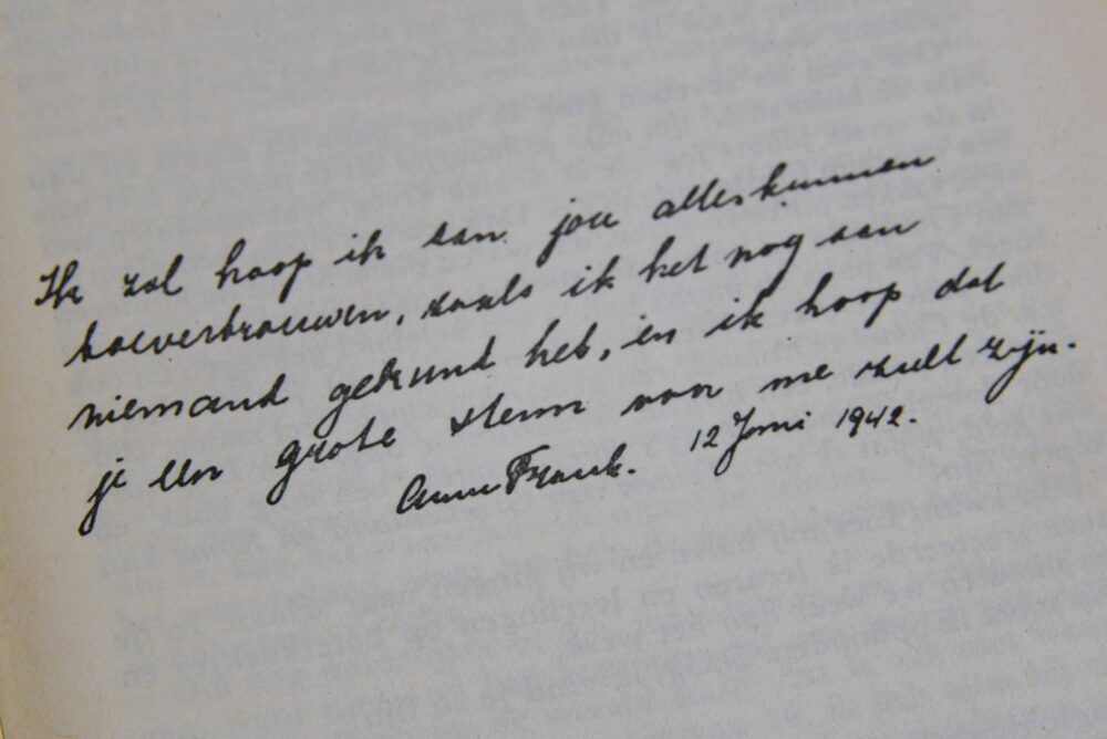 Extrait du journal original d'Anne Frank