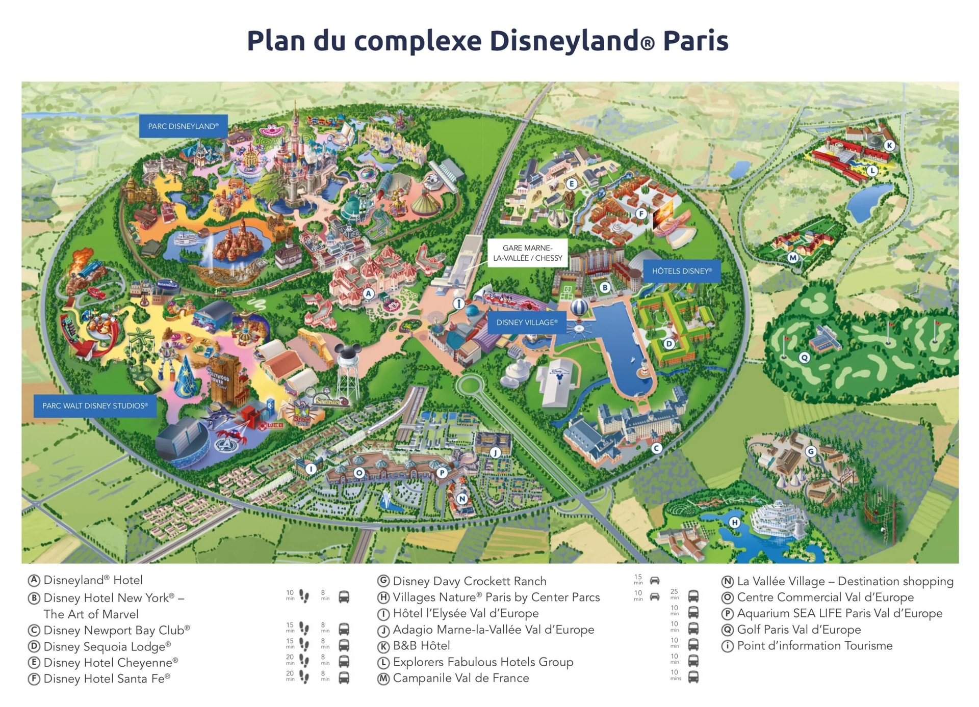 Plan général du complexe Disneyland Paris