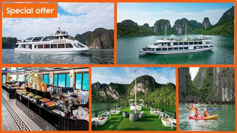 Billet Au départ de Hanoï : croisière d'une journée dans la baie d'Halong avec grands et petits groupes