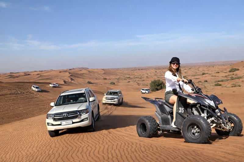 Billet Dubaï : Dunes rouges : soirée en quad, saut de dunes avec barbecue