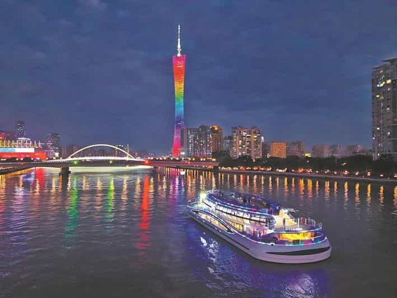 Billet Guangzhou : Croisière aller-retour Vue nocturne de la tour de Canton