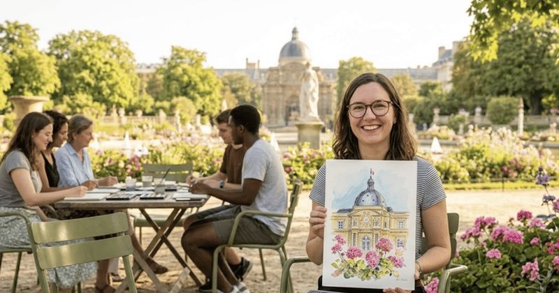 Billet Paris : atelier de dessin au jardin du Luxembourg avec une artiste