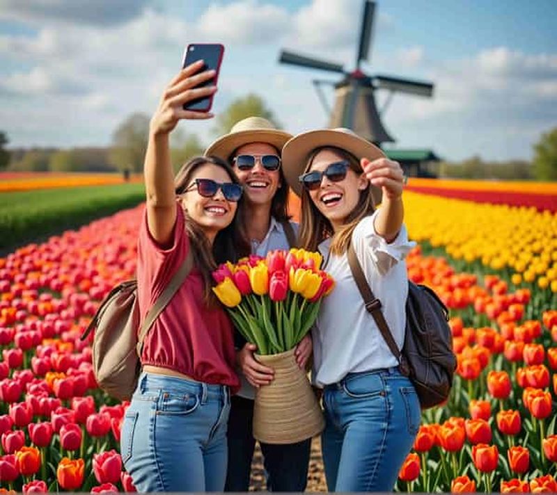 Billet Amsterdam : visite d'une journée des jardins de tulipes de Keukenhof et de Zaanse Schans