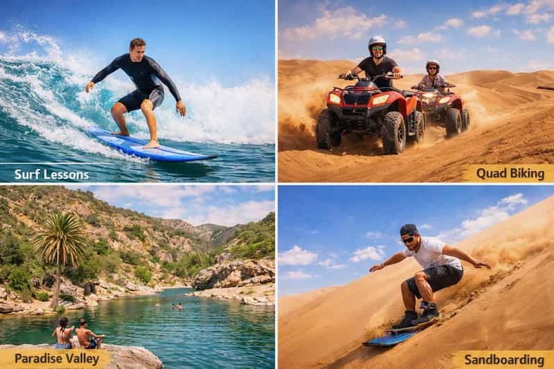 Billet Agadir : surf, quad, vallée paradisiaque et sandboard (4 en 1)