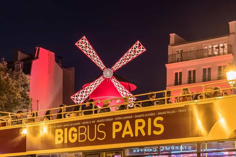 Billet Paris : Visite nocturne panoramique en bus à toit ouvert (Big Bus)
