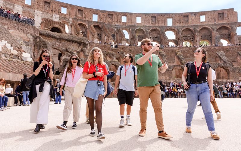 Billet Colisée, colline du Palatin et Forum romain avec visite guidée exclusive du sol de l'arène
