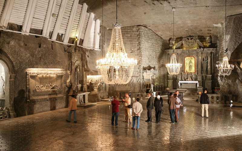 Billet Depuis Cracovie : Visite guidée de la mine de sel de Wieliczka avec billets coupe-file
