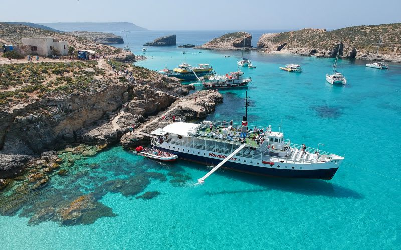 Billet Excursion en bateau à Gozo et Comino : Blue Lagoon, Crystal Lagoon, visite touristique de Gozo et grottes marines