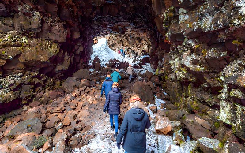 Billet Depuis Reykjavík : Visite guidée du tunnel de lave de Raufarhólshellir avec navettes